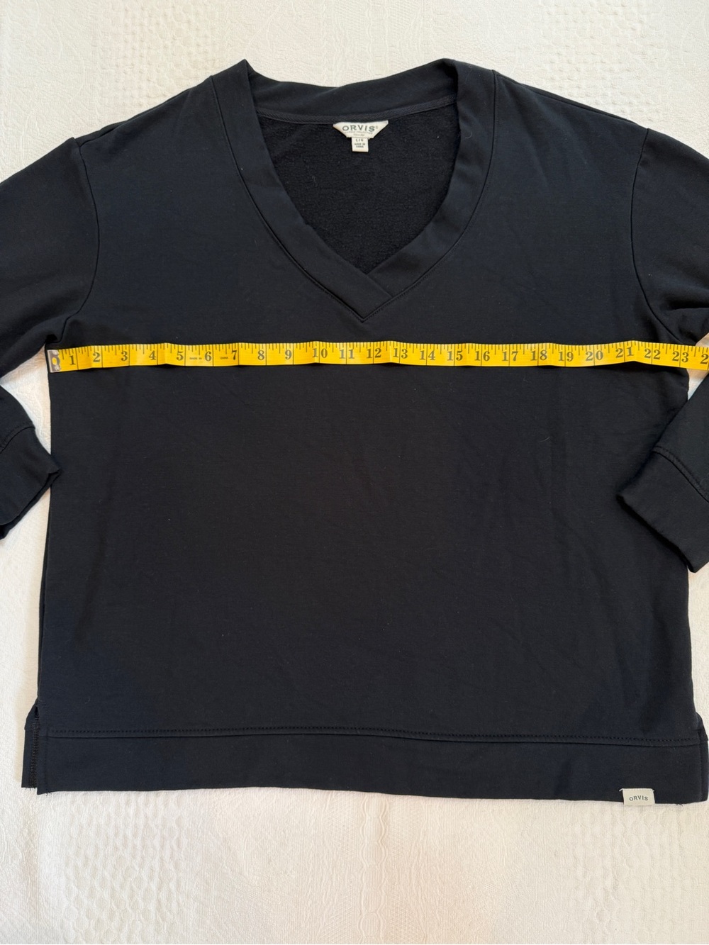 Orvis Pullover Womens L Black V Neck Long Sleeve Stretch Lightweight Sweatshirt - Picture 5 of 7